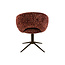 WoonStijl Armstoel Cupa draaibaar Delviro bordeaux rood - frame bruin