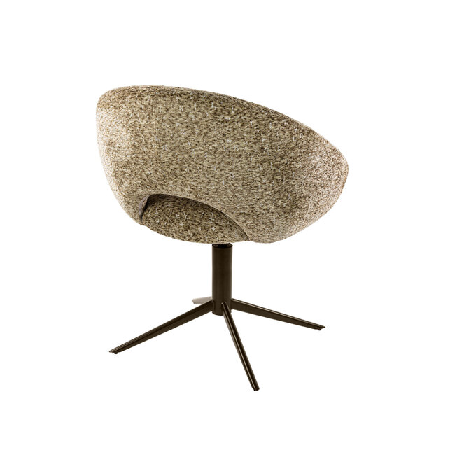 WoonStijl Armstoel Cupa draaibaar Delviro Delviro champagne - frame bruin