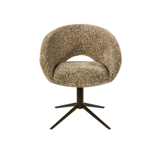 WoonStijl Armstoel Cupa draaibaar Delviro Delviro champagne - frame bruin