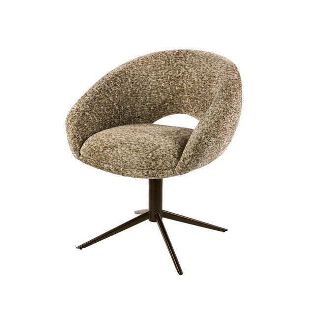 WoonStijl Armstoel Cupa draaibaar Delviro Delviro champagne - frame bruin