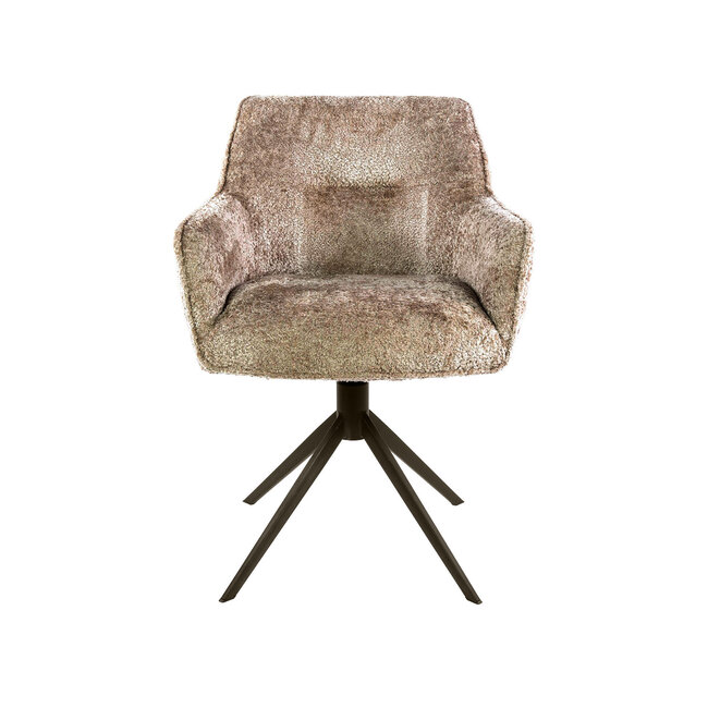 WoonStijl Armstoel Pull draaibaar Alura zand - Bruin frame