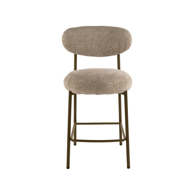 WoonStijl Barstoel Round Cargo zand - frame bruin