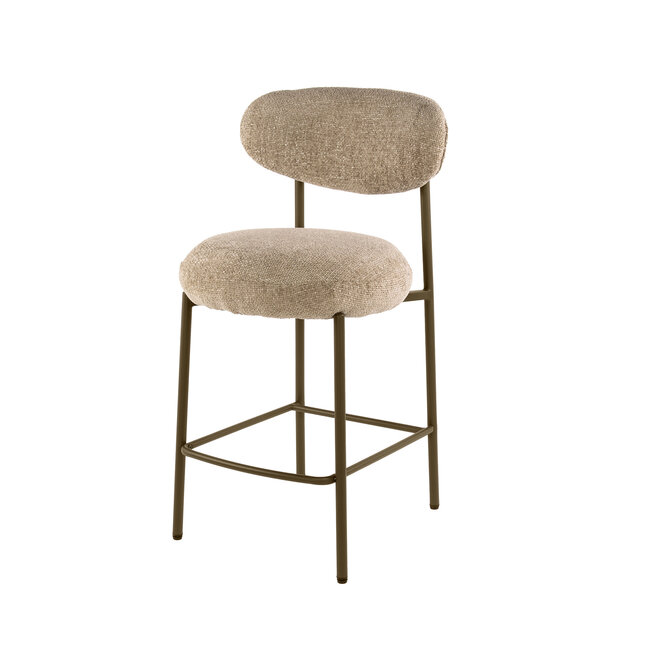 WoonStijl Barstoel Round Cargo zand - frame bruin