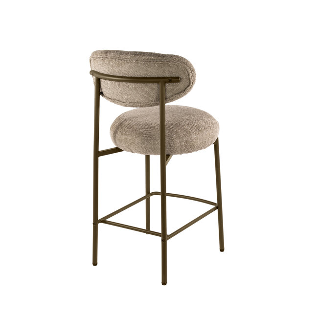 WoonStijl Barstoel Round Cargo zand - frame bruin