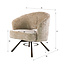 WoonStijl Fauteuil Salon Cross draaibaar Monti zand- frame bruin