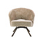 WoonStijl Fauteuil Salon Cross draaibaar Monti zand- frame bruin