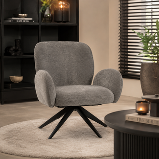 Nijwie Draaifauteuil Bobby - lichtgrijs