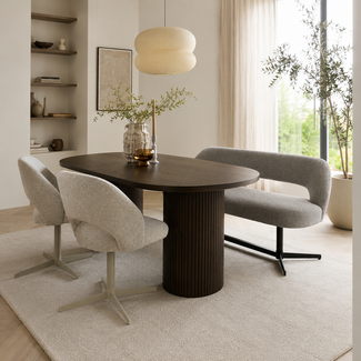 Label51 Eetkamerstoel Saint Tropez | Naturel Royal Boucle | Taupe Metaal