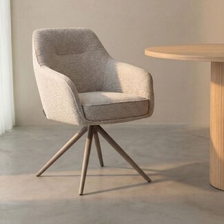 Label51 Eetkamerstoel Akira - Naturel - Royal Boucle - Taupe