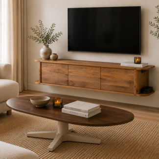 Nijwie Salontafel Taurus Mango bruin organisch 130 cm beige poot