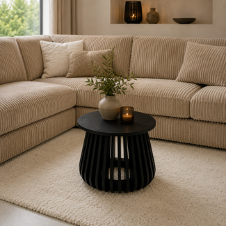 Nijwie Salontafel mango Zwart 50cm