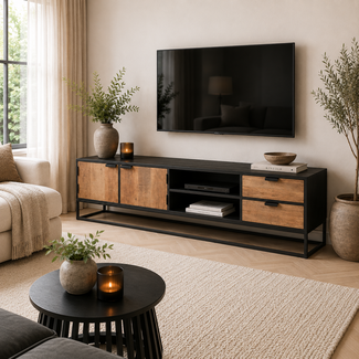 Nijwie TV meubel, 2 deuren, 2 lades en 2 vakken - Genovese collectie