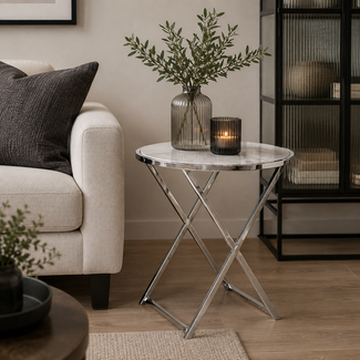 Richmond Interiors Bijzettafel Jaimy met marmeren top groot