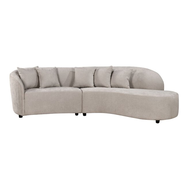 MySofa Novi Hoekbank Lichtgrijs 3-zits + Lounge Rechts