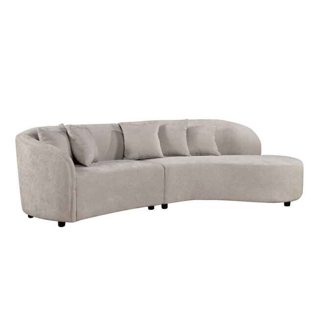 MySofa Novi Hoekbank Lichtgrijs 3-zits + Lounge Rechts