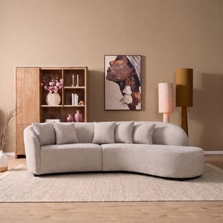 MySofa Novi Hoekbank Lichtgrijs 3-zits + Lounge Rechts