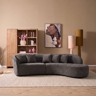 MySofa Novi Hoekbank Donker Grijs 3 zits + Lounge Rechts