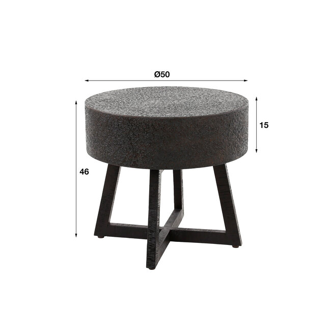WoonStijl Salontafel Ø50 bulky ferro