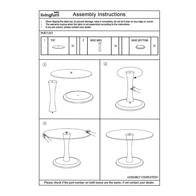 Brix Bijzettafel Brix Faye Almond 60 cm
