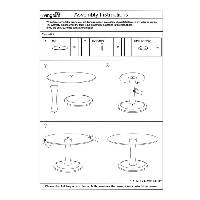 Brix Bijzettafel Brix Faye Almond 75 cm