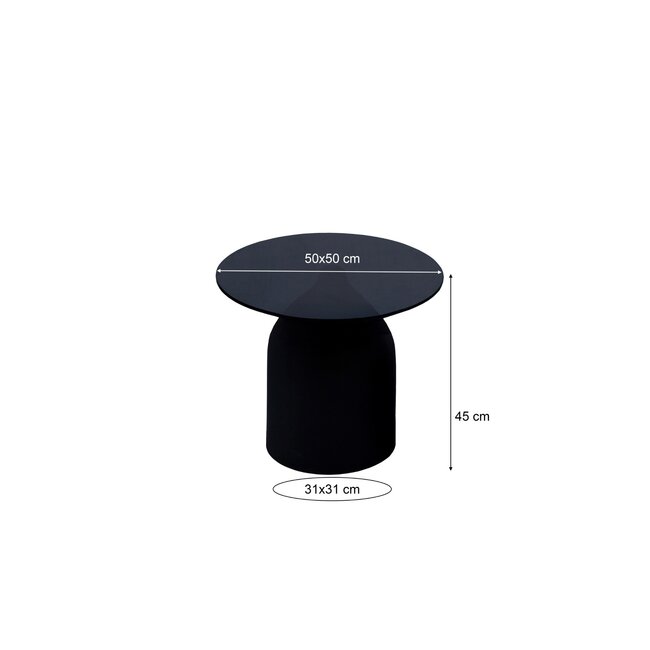 Brix Bijzettafel Brix Isa Zwart 50 cm