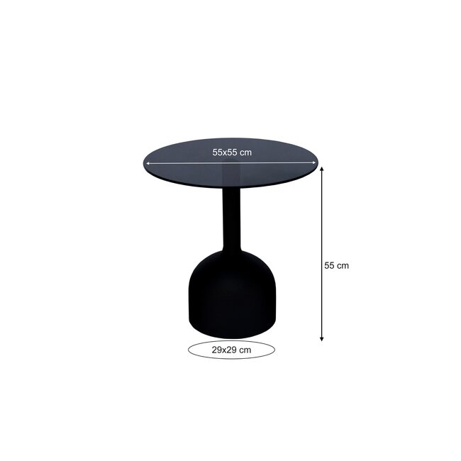 Brix Bijzettafel Brix Isa Zwart 55 cm