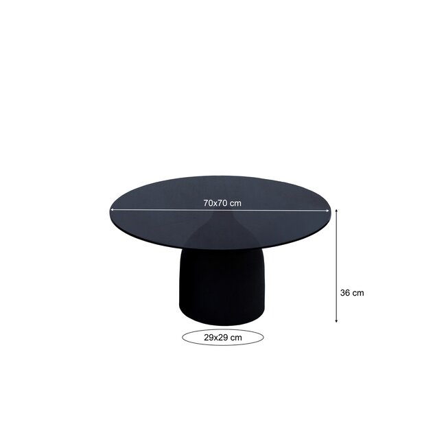 Brix Bijzettafel Brix Isa Zwart 70 cm