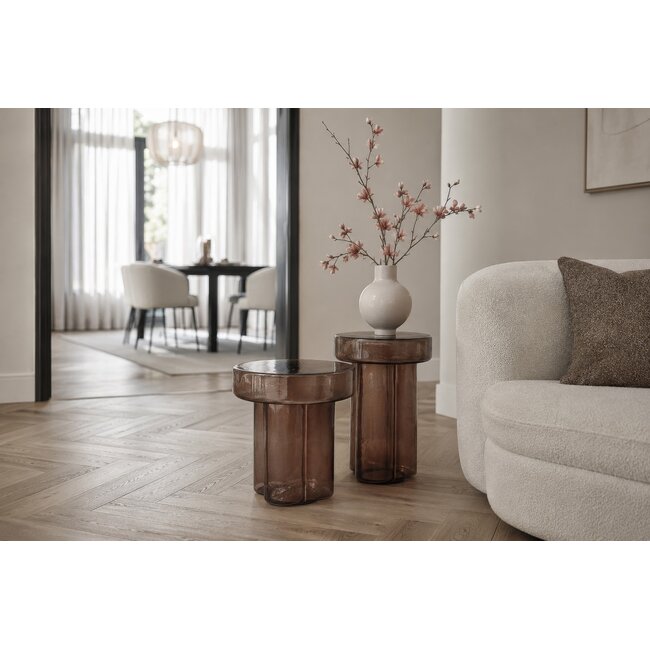 Brix Bijzettafel Brix Lio Smoke Bruin 37cm