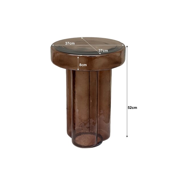 Brix Bijzettafel Brix Lio Smoke Bruin 37cm