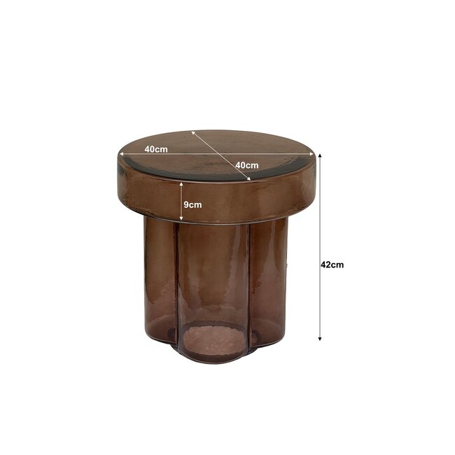 Brix Bijzettafel Brix Lio Smoke Bruin 40cm