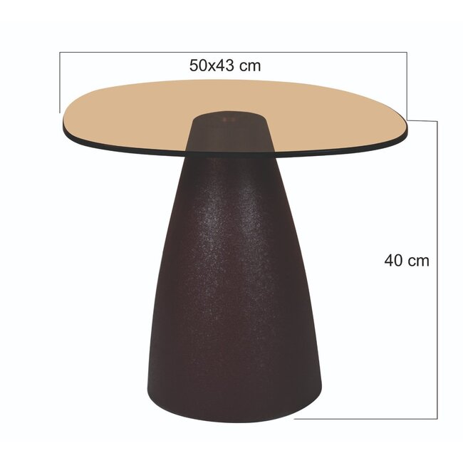 Brix Bijzettafel Brix Mylon Bruin 50cm