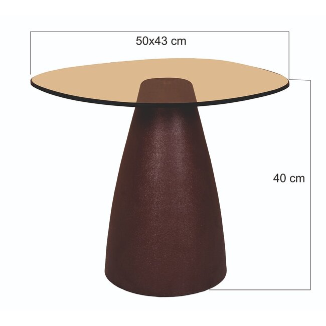 Brix Bijzettafel Brix Mylon Burgundy 50cm