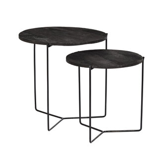 Livingfurn Bijzettafel Mason Zwart/Zwart Set of 2