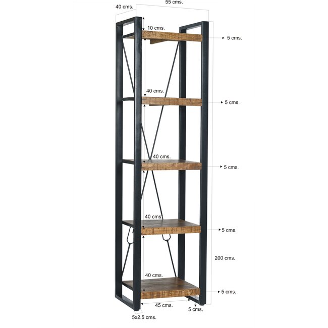 Livingfurn Boekenkast Nairobi 55 cm