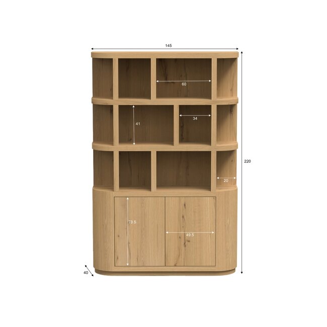Livingfurn Boekenkast Novero 145cm
