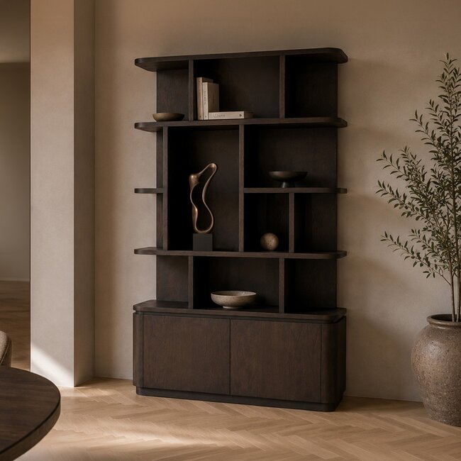 Livingfurn Boekenkast Rivano Basalt 145cm