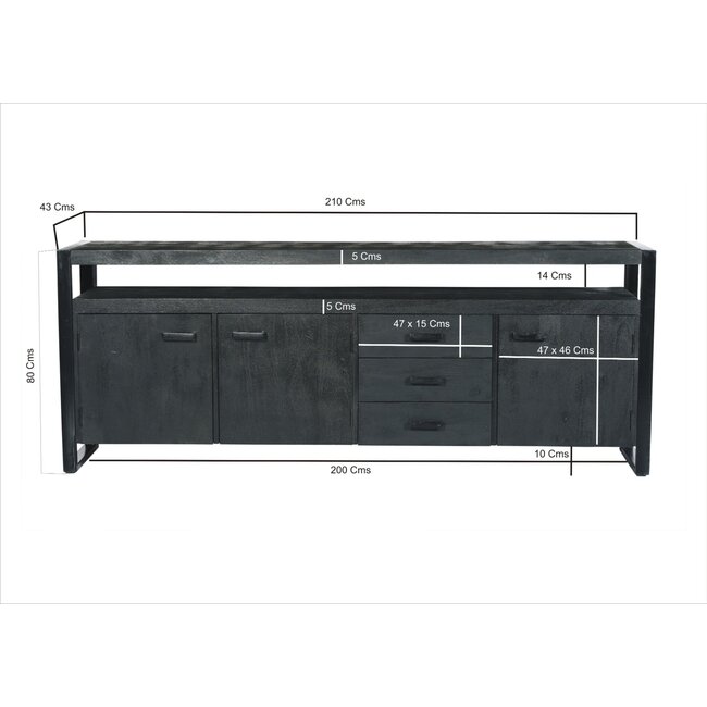 Livingfurn Dressoir Norris 210 cm