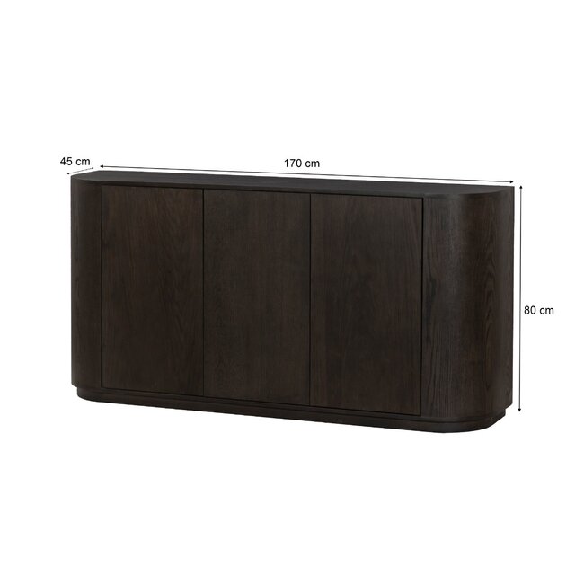 Livingfurn Dressoir Novero Espresso 170cm