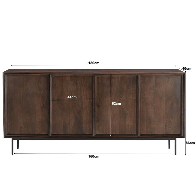 Livingfurn Dressoir Ravenstein Bruin 180cm