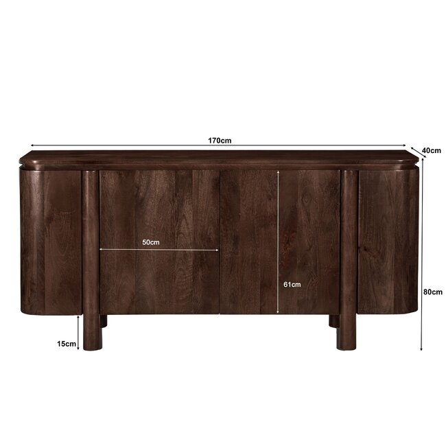 Livingfurn Dressoir Salano Bruin 170 cm