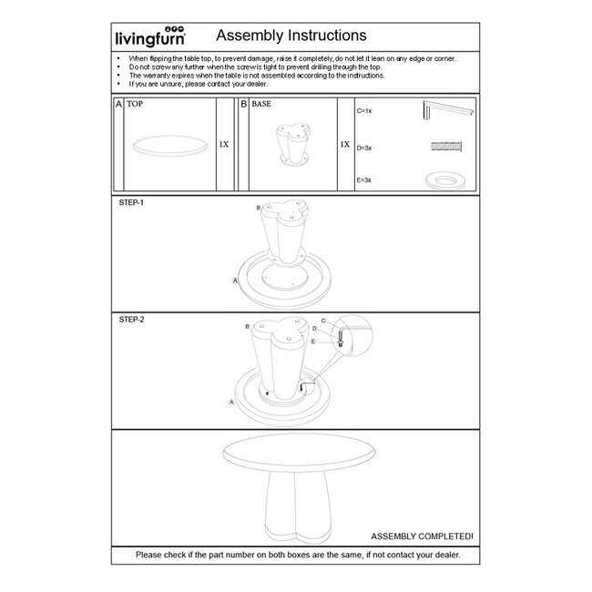 Brix Eetkamertafel Brix Clubs Sandy 130cm