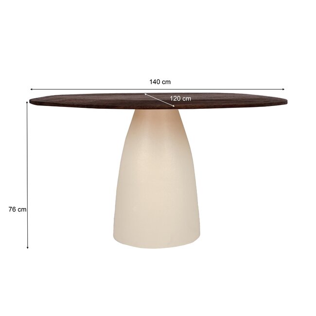 Brix Eetkamertafel Brix Marron 140 cm