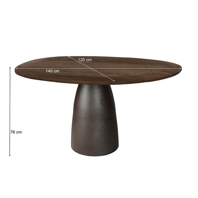 Brix Eetkamertafel Brix Marron Espresso 140cm