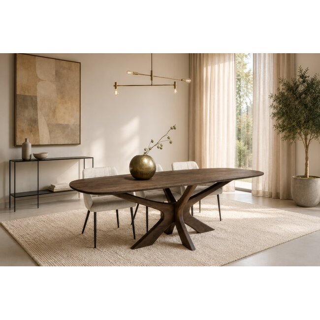 Brix Eetkamertafel Brix Montreaux Bruin 250cm
