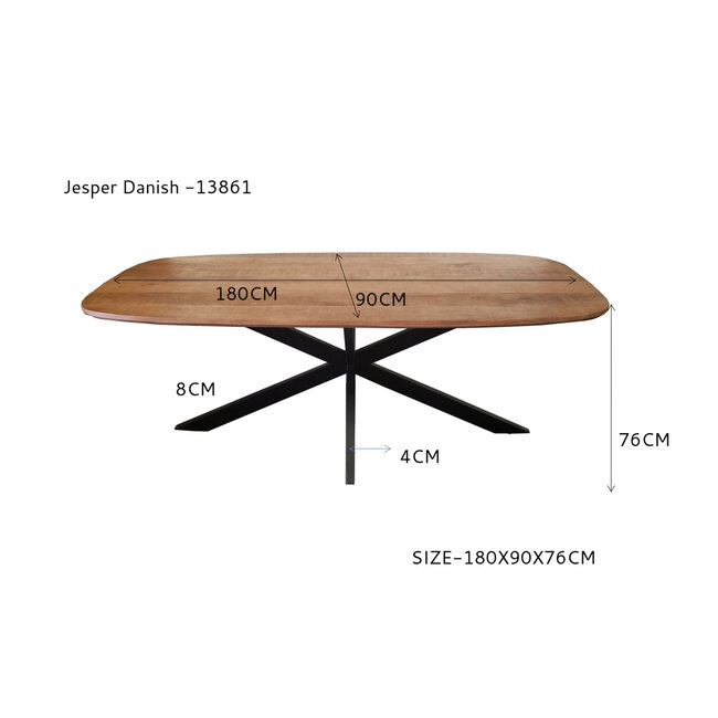 Livingfurn Eetkamertafel Jesper Deens Ovaal 180cm