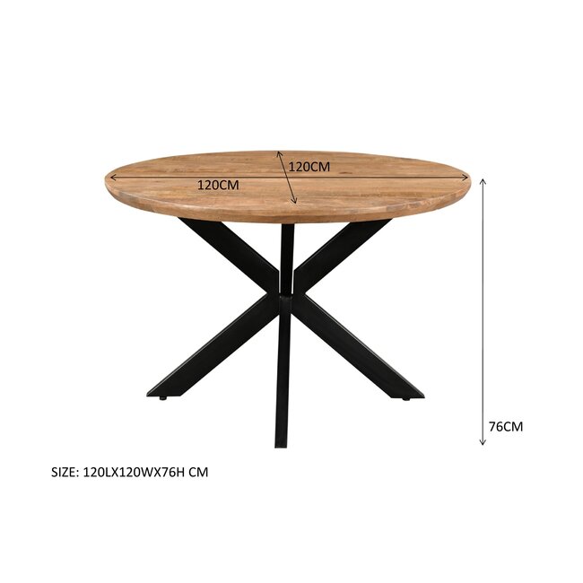 Livingfurn Eetkamertafel Jesper Rond 120cm