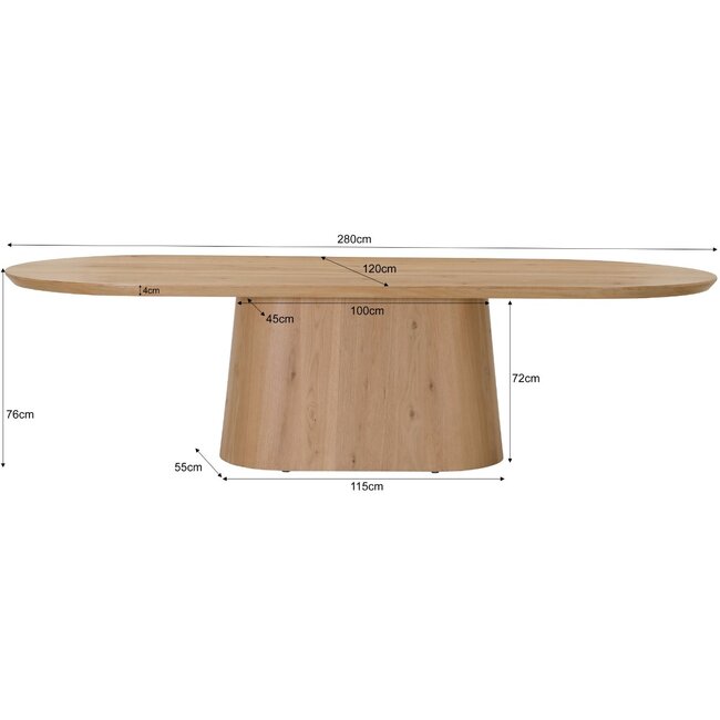 Livingfurn Eetkamertafel Novero 280cm
