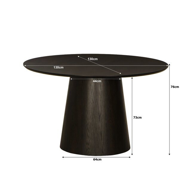 Livingfurn Eetkamertafel Novero Espresso 130cm