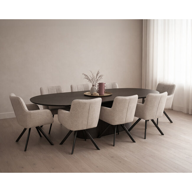 Livingfurn Eetkamertafel Novero Espresso 280cm