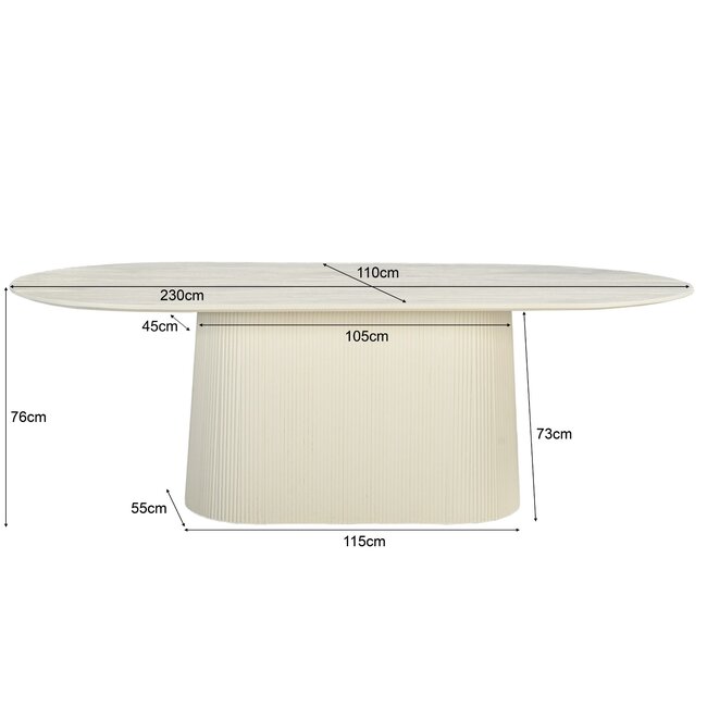 Livingfurn Eetkamertafel Patrice 230cm